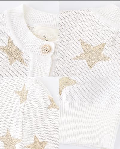 Toddler Baby Girl Cardigan Sweater Star Print Long Sleeve Button Up Knitted Top Fall Winter Clothes for Little Girl4