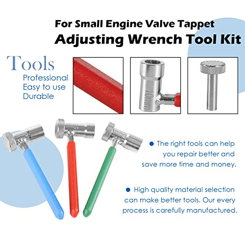 Image of 2218 Valve Tappet Adjusting Tool Set for Motorcycles - 6 PCS | 8, 9 and 10 mm offset wrenches, 3 mm and 4 mm square plus slotted drivers, heat-treated steel, for screw-type tappets