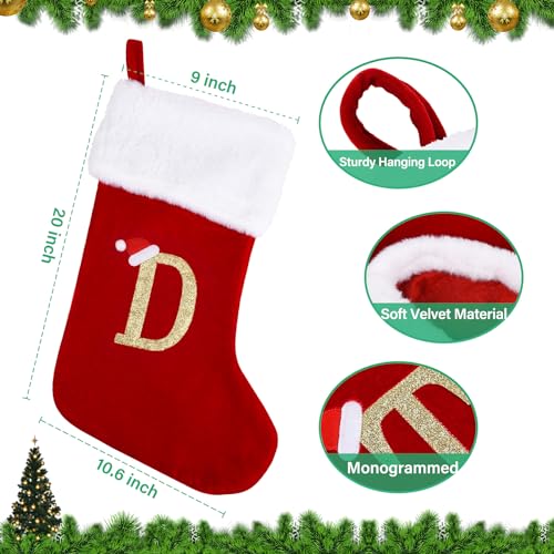 image for Sailup 20 Inches Monogram Christmas Stockings with Letters, Large Supe