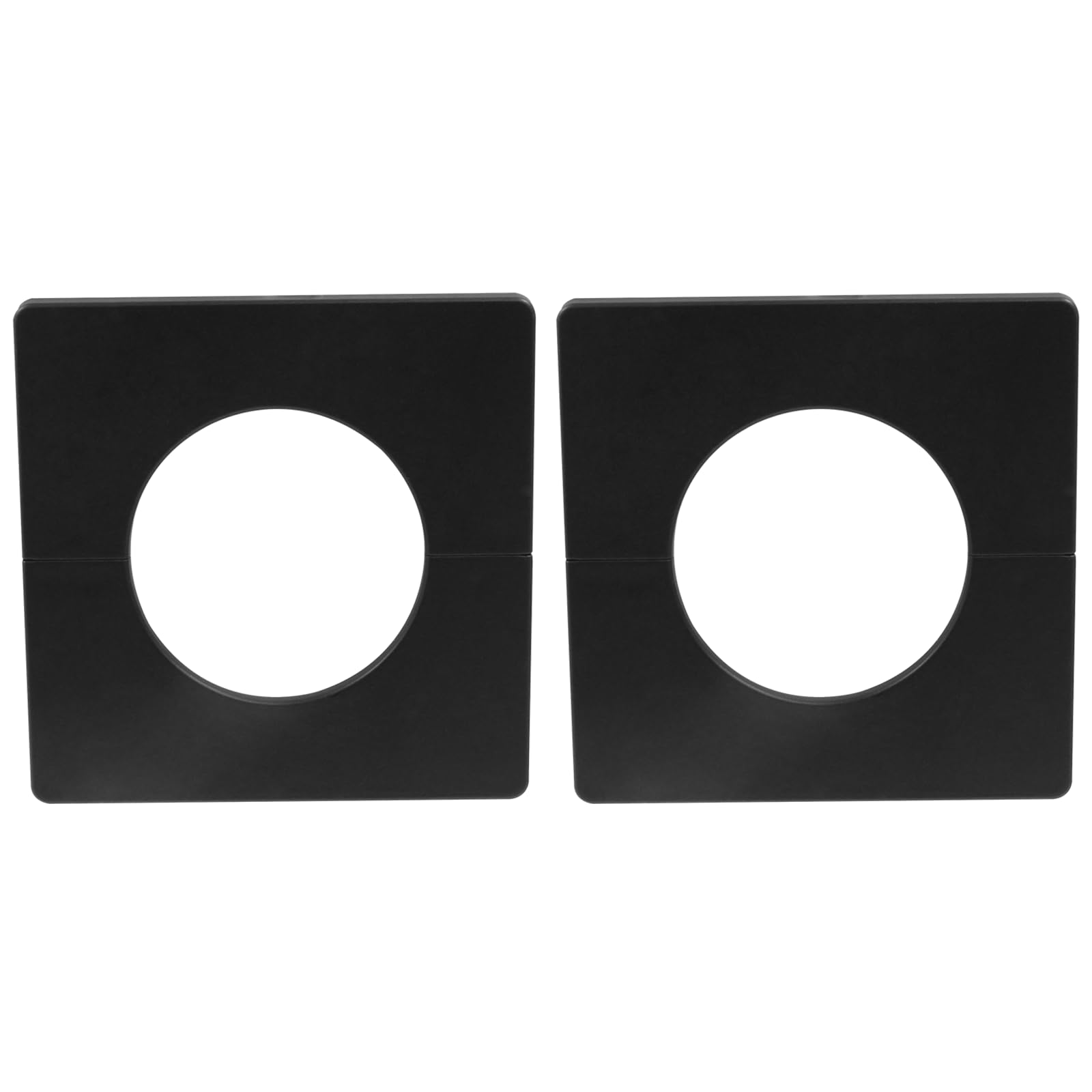 BokWin 2 Pcs Square Wall Split Flange Cover Escutcheon Plate Self-Adhesive Split Pipe Flange for 2 Inch/51mm Dia Pipe (Black)