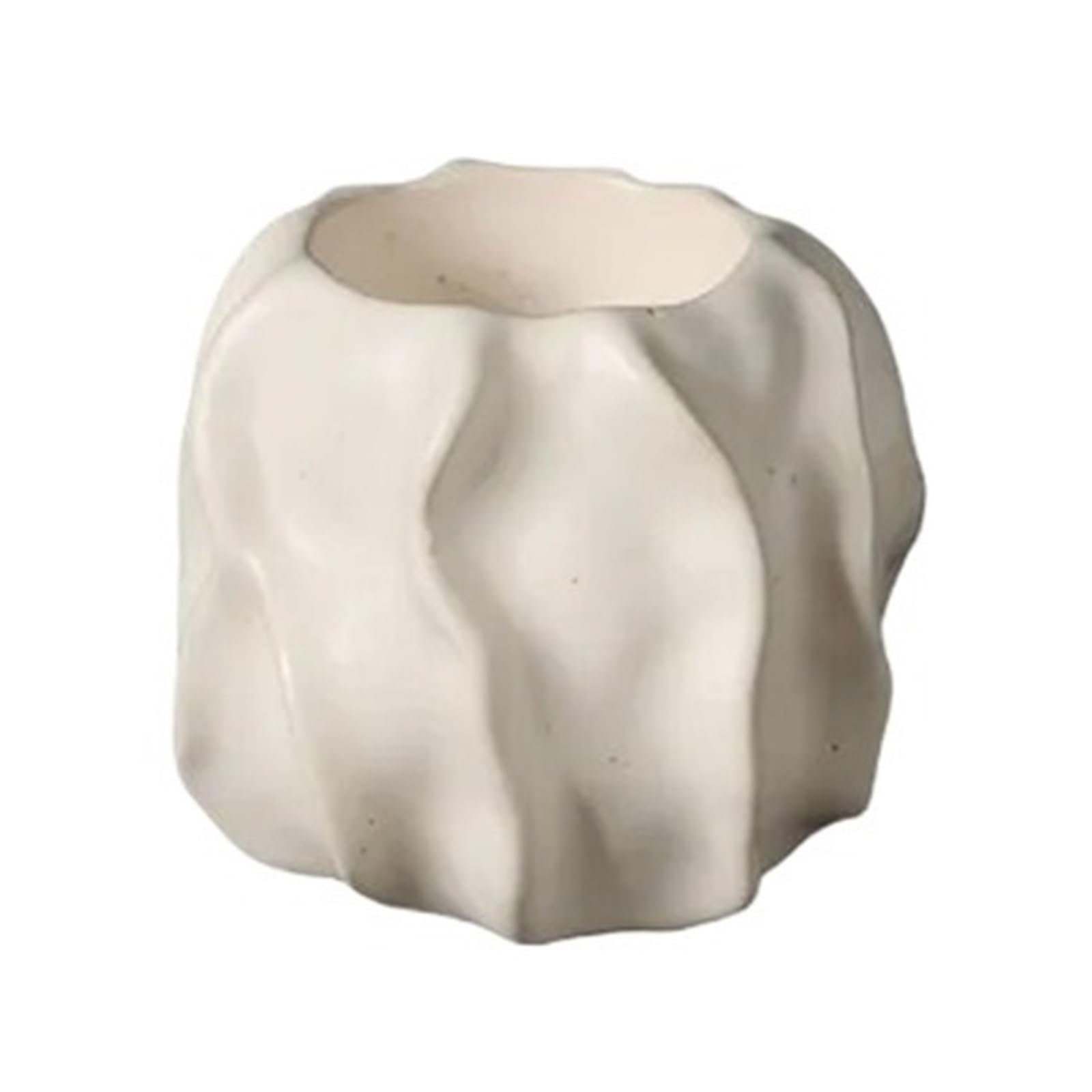 1Pair Cream Ceramic Candlestick Table Restaurant Plank House Decoration for Candle(Size1)