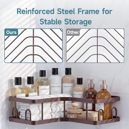 Image of Veken Large Capacity Corner Shower Caddy 6-Pack, Advanced Rustproof Design