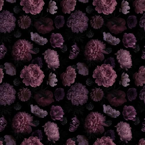 Dark Floral Peony Wallpaper Contact Paper for Cabinets and Drawers Renter Friendly Removable Gothic Waterproof Self Adhesive Botanical Vintage Thick Vinyl Bathroom Flower Walpaper 17.7