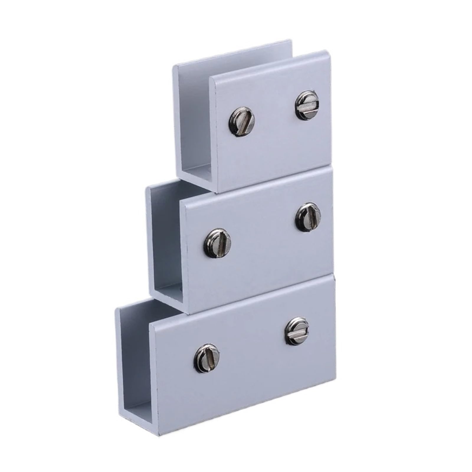 Glass Clamps for 10/12/18/20mm Glass Shelf Brackets Corner Bracket Clamps ( Color : Silver , Size : 20x60mm )