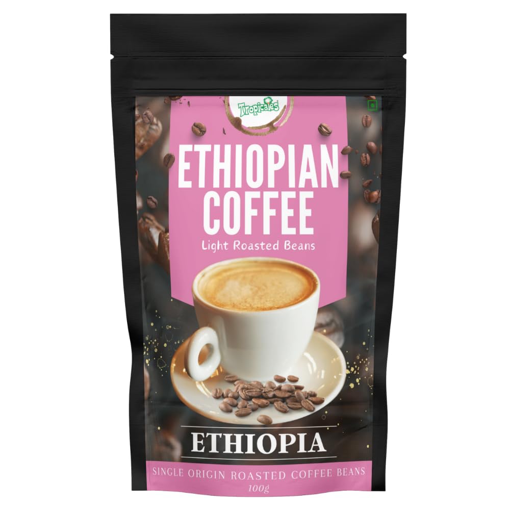 Tropicales Ethiopian Coffee Beans | Sourced from Ethopian Farms | Premium 100% Arabica Lightly Roasted Beans | 100g Pouch (B0CY523Q7R) Amazon Price History, Amazon Price Tracker