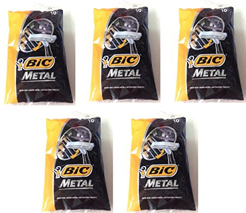 Bic Metal Disposable Men's Shaving Razors, 10-Count x 5 Packs