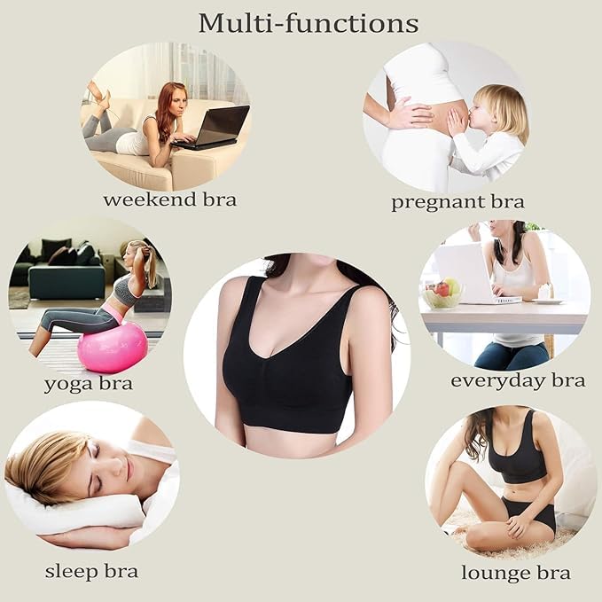 Image of Non Padded Wire Free Seamless Full Coverage Daily Workout Air Sports White Bra