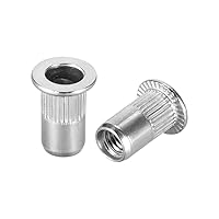 Vista 7 de uxcell M3 304 Tuercas de remache de acero inoxidable Inserto de cabeza plana 10 PC