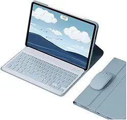 Capa Com Teclado Bluetooth e Mouse Para iPad 9ª 8ª 7ª Geração