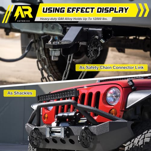 image for AUTORICH Safety Chain Connector Link, 1/2IN Tow Hitch Hammerlock Coupl