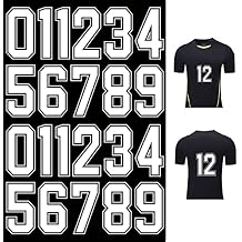 22 Pcs Iron on Numbers Iron on Letters,8 Inch T-Shirt Heat Transfer 0 to 9 Jersey Soft Iron-on Numbers White