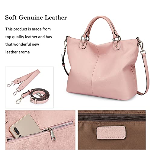 Image of Kattee Women's Soft Genuine Leather Tote Bag, Top Satchel Purses and Handbags