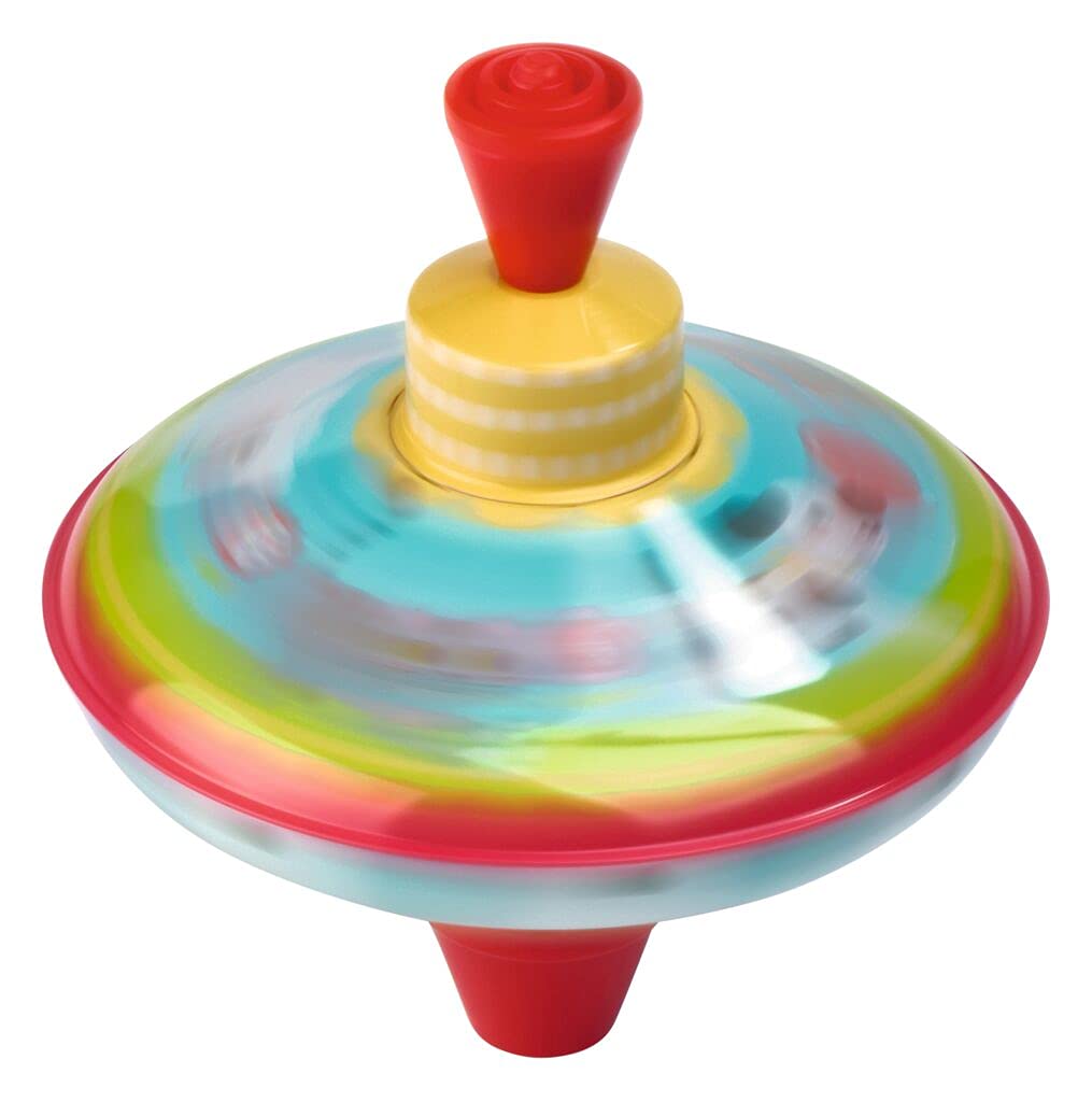 Surakey Trottola In Metallo Colorata 14 Cm – Giocattolo Classico A Inerzia Con Manico, Ronzio, Per Bambini Dai 18 Mesi In Su, Ideale Per La Motricità