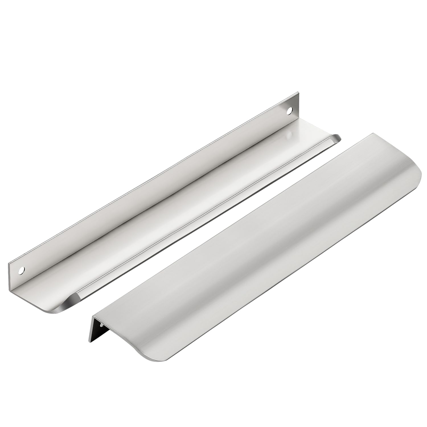 Brushed Nickel Cabinet Handles Finger Edge Pulls 7.8 Inch CC 8 Pack