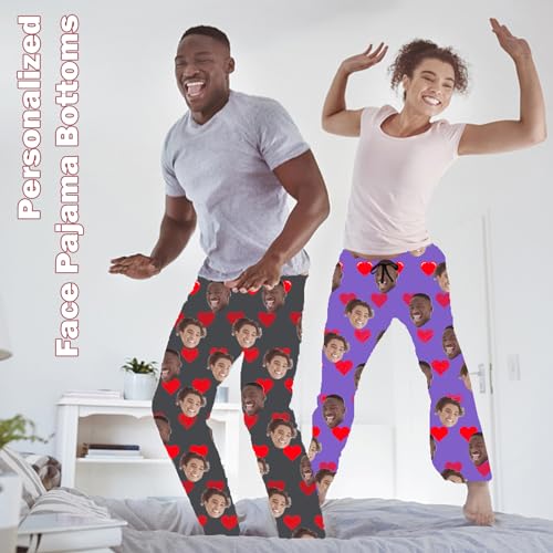 Custom Face Pajama Bottoms for Men Women Dog Face Pants Personalized Pajamas Couple Pj Trousers Gifts for Him Her3