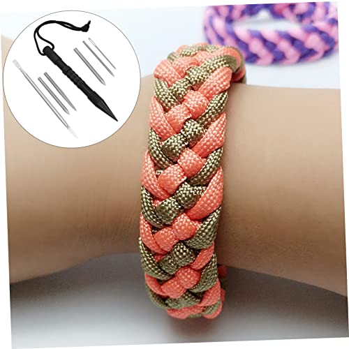 Adocarn 7Pcs Knitting Needles Knot Tying Tool Bracelet Stainless Steel Set Lacing Needles Leathercraft Accessories Bracelet Weaving Needles Stitching Needle #TOP1