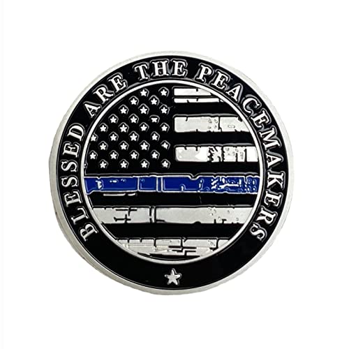 saint michael patron saint of law enforcement challenge coin the thin blue line silver plated coins