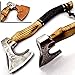 Nooraki DMKH Handmade Tactical Bearded Viking Tomahawk Axe/Hatchet 17 inch Sharp With Leather Sheath and Lanyard Upgraded Version Only From