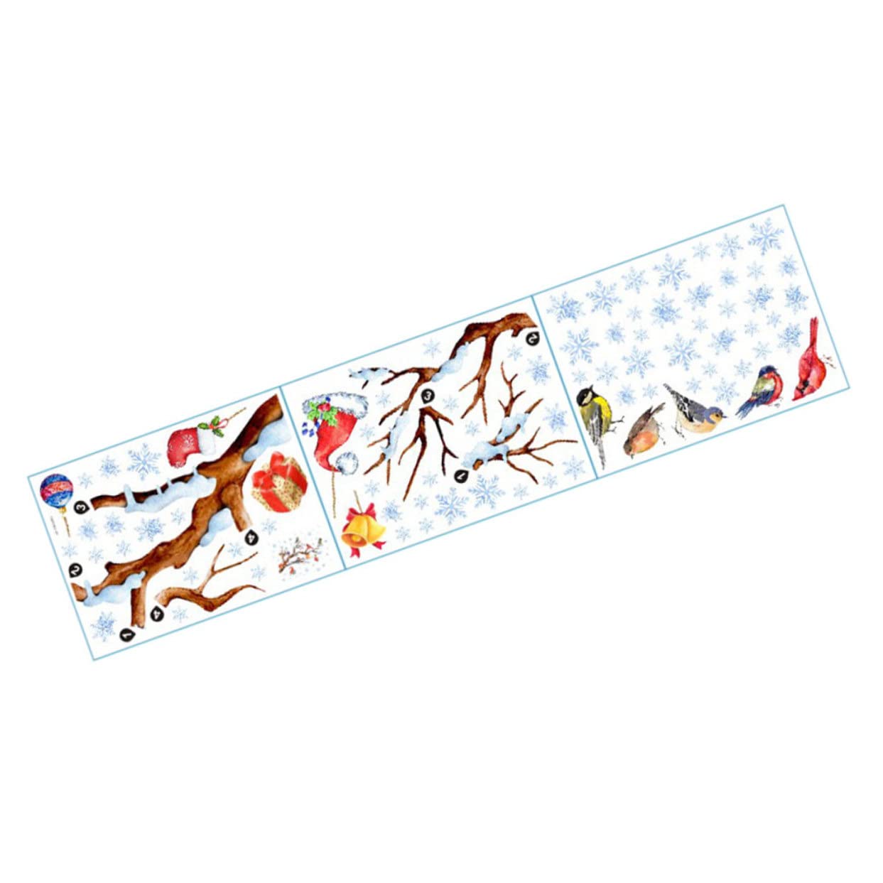 PRETYZOOM 5 Feuilles Autocollants De Fenêtre De Noël Ornements De Noël Stickers Muraux Flocon De Neige Dessin Animé Décalcomanie De Pépinière Flocons De Neige Fenêtre S'Accroche Papier