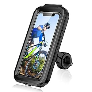 LUROON Telefoonhouder voor fiets, waterdicht, universele motorfiets, scooter, fiets, smartphonehouder, 360° draaibare…