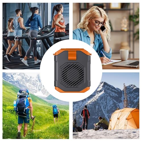 Ventilador de cinturón portátil recargable con linterna integrada de camping 5