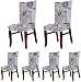 SoulFeel 6 x Soft Spandex Fit Stretch Short Dining Room Chair Covers with Printed Pattern, Banquet Chair Seat Protector Slipcover for Home Party Hotel Wedding Ceremony (Style 5)