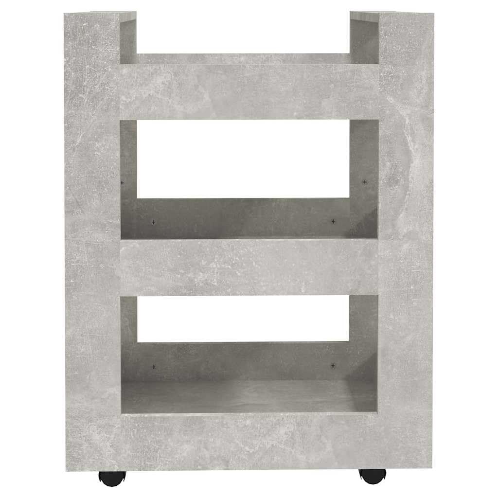 Wózek kuchenny szary beton 60x45x80 cm drewno inżynieryjne