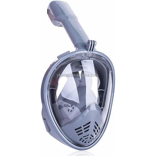 Olpad Snorkel/Diving/Scuba Mask Combo/Set/Gear, with Tempered Glass Anti-Fog Lens, for Snorkeling, Swimming and Scuba/Surface Diving (Grey (L/XL))