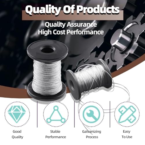 Image of 2Pcs 100 Feet Picture Hanging Wire, Picture Wire for Mirrors, Photo Frame Picture, Clock, Art Work Support & Hanging up to 50lbs