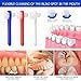 UPIQNG 3Pcs Denture Brush Double Heads Toothbrush Multi Layered Hard Hygiene Denture Cleaner T-Shape False Teeth Cleaning Tool (Red,White,Blue)