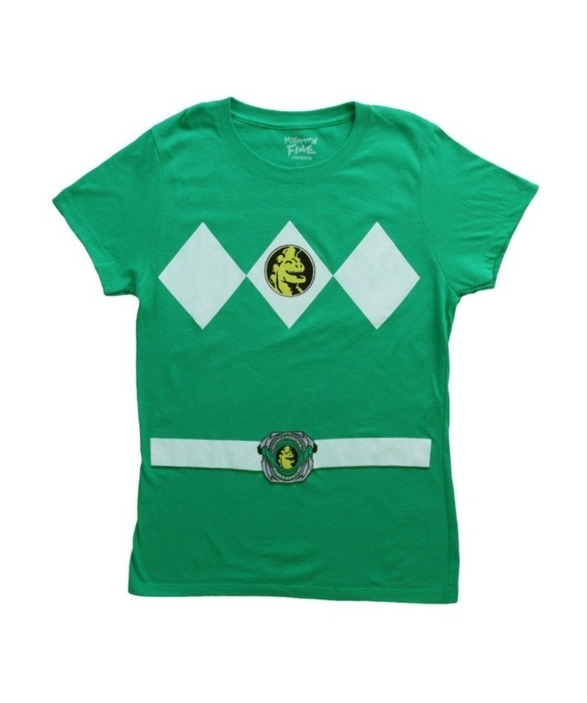 Power RangersGreen Ranger Costume Green Juniors T-Shirt Tee