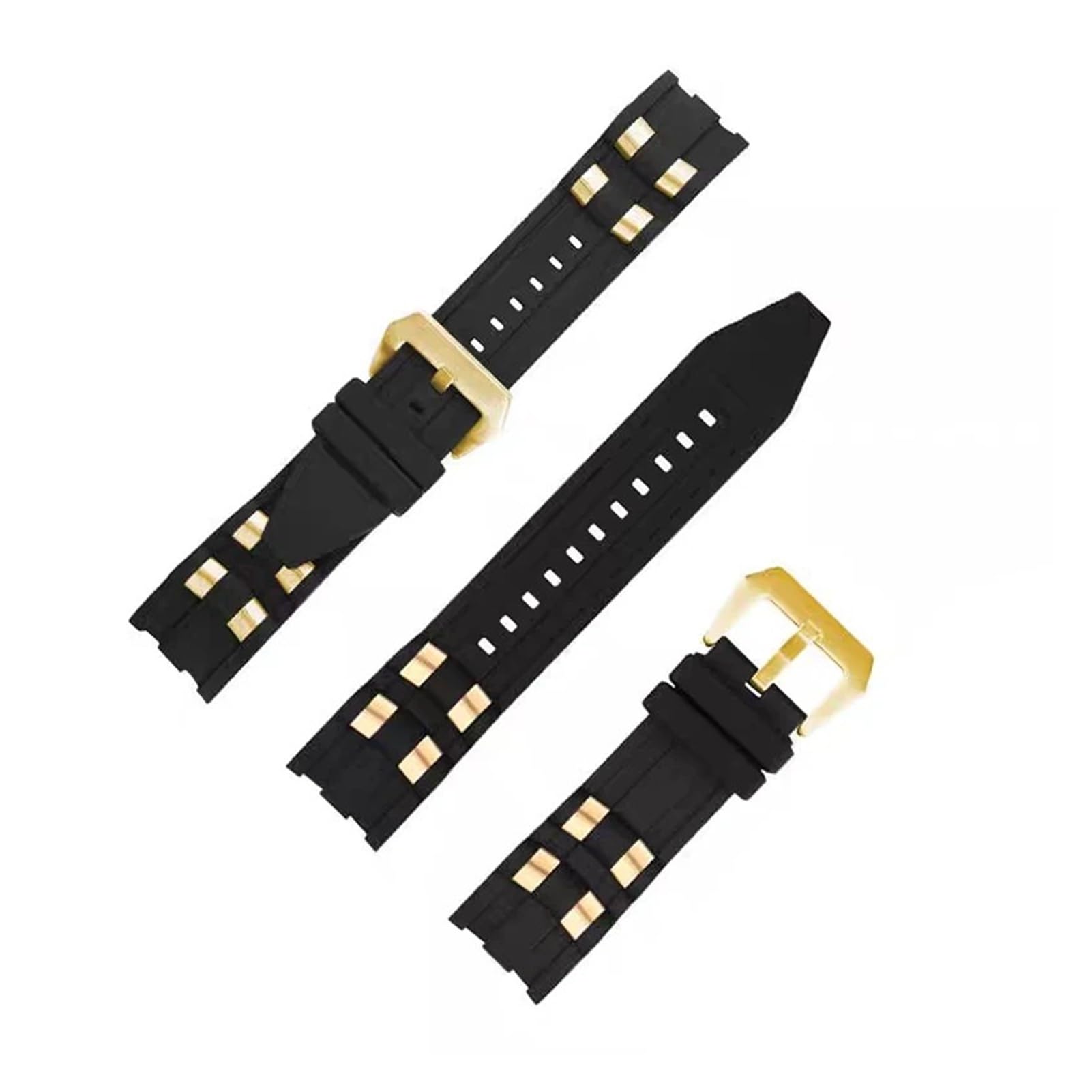 Genérico Correa de caucho for reloj, compatible con Invicta Russian Professional Divers, pulsera silicona bolitas metal