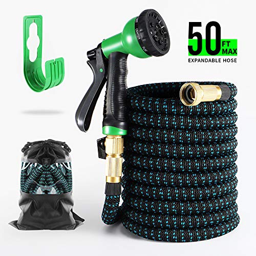 Flexi Hose & 8 Function Nozzle, 50 FT Lightweight Expandable Garden Hose |