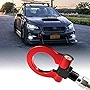 Xotic Tech JDM Sport Track Racing Style CNC Aluminum Screw-on Tow Hook Front Rear Bumper Compatible with Scion FR-S or Toyota 86 or Subaru BRZ Impreza WRX STi (Red)