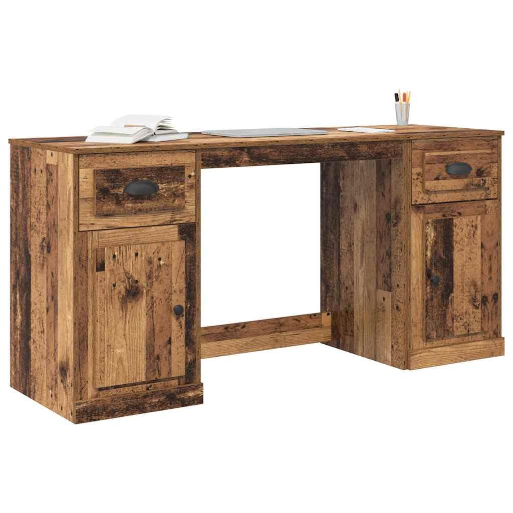 Bureau avec Armoire en Bois d'Ingénierie, Style Mural, Compact