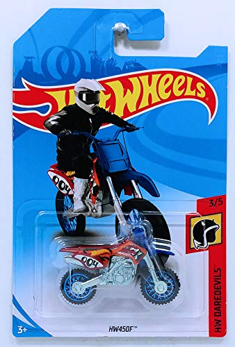 Hot Wheels 2018 HW Daredevils HW450F (Dirt Bike), Red and Blue