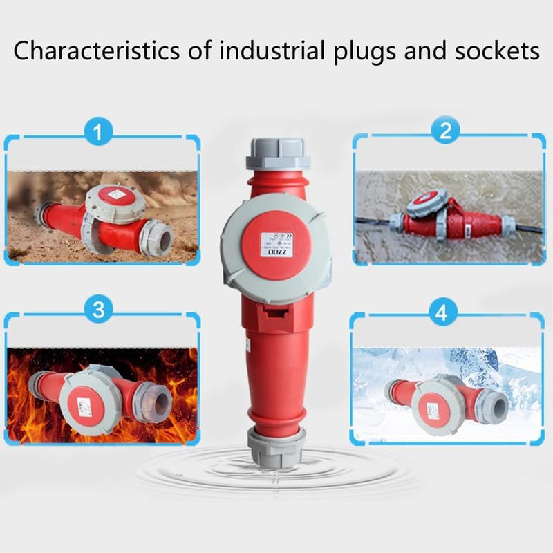 IEC 60309 Waterproof Industrial Connector Plug 5Pin 32A 380V-415V 3P+E+N 6H IP67 Male Power Connecting for Aviation and Industry