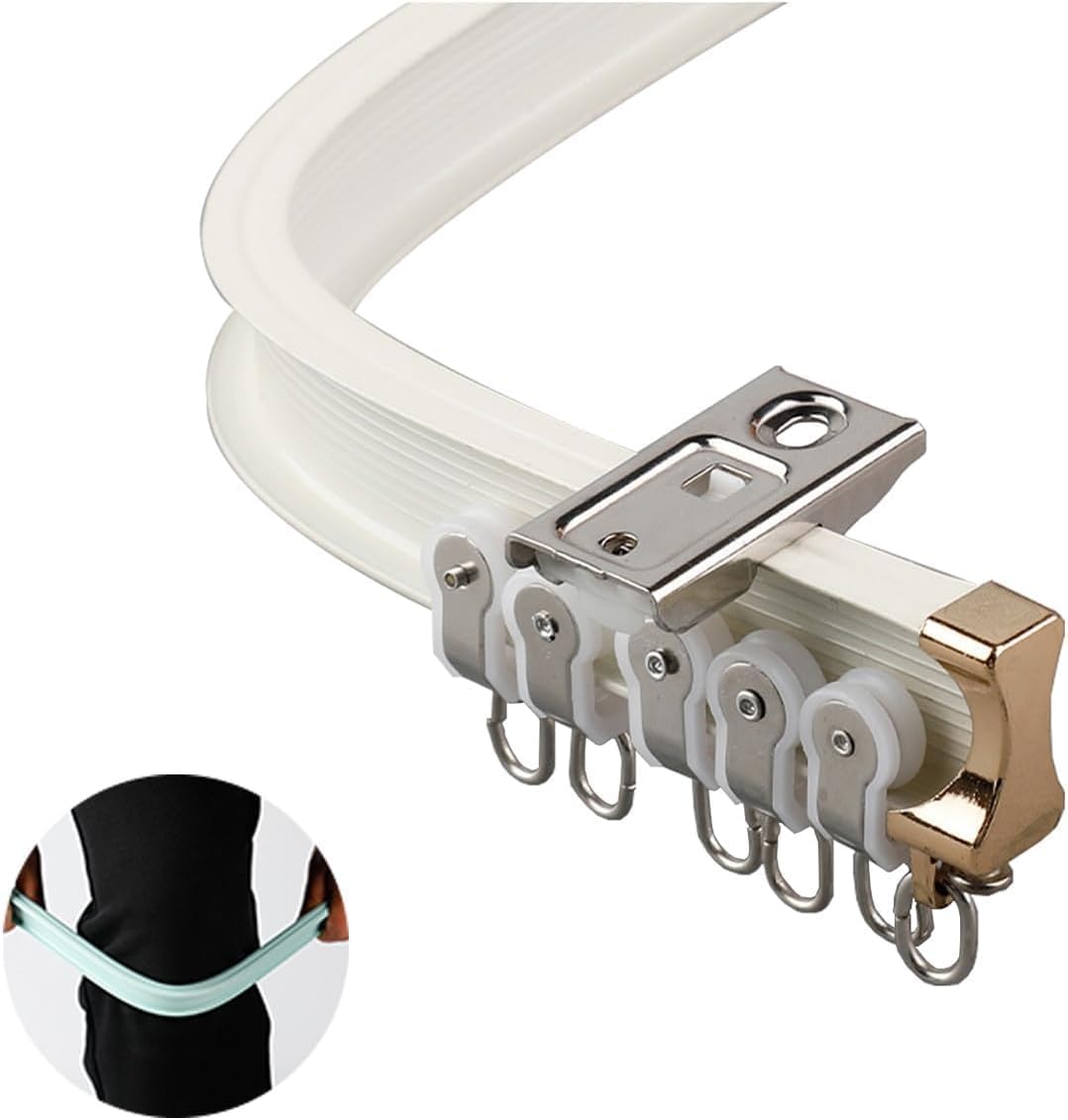 Flexible Aluminum Ceiling Curtain Bar, Ceiling Guide, for Curved Shower Curtain Bar, for Room Splitter, Shower Curtain, Bay Window Shaped