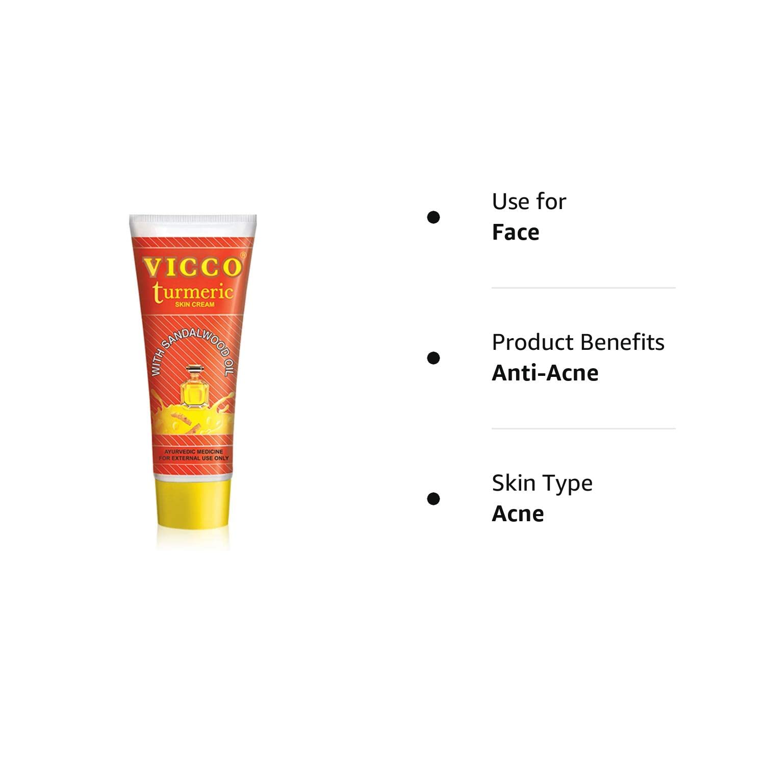Buy Vicco Turmeric Ayurvedic Skin Cream, With Sandalwood Oil, (15gm3qty