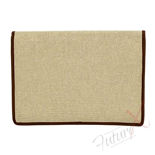 Image of FUTURE X Jute Sling Bag Corner Cut Design File Folders for Certificates and Important Documents Folder, Conference Folder, Document Organizer with Strap (Brown)