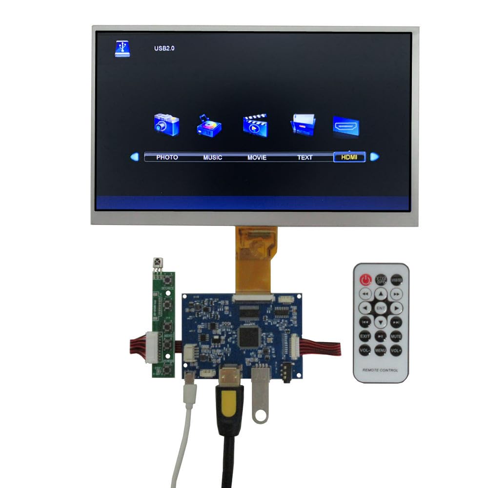 Display LCD portatile da 10,1 pollici, 1024 x 600, con HDMI e funzione di lettura chiavetta USB, set di schede driver per presentazioni di video pubblicitari, foto