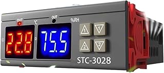 Dual Digital Thermostat Temperature Humidity Control STC-3028 Thermometer Hygrometer Incubator Controller AC 220V DC 12V 24V (Color : STC-3028 24V)