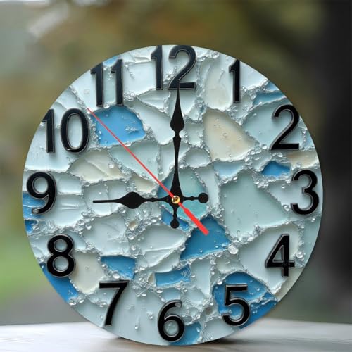 Reloj de pared redondo madera 10 pulgadas analógico miniatura 1
