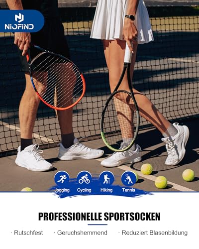 Niofind Sneaker Socken für Herren & Damen, Quarter Socken aus Baumwolle, Atmungsaktiv & Gepolstert als Sportsocken und Laufsocken, Ideal für Fitness, Radfahren & Arbeit