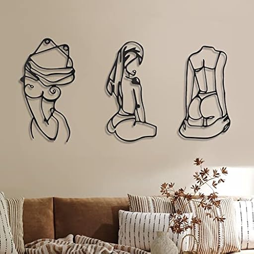 3 piezas de arte mural en metal, dibujo lineal de mujer, decoración minimalista, abstracta, moderna, para hogar, dormitorio, cocina, baño, salón, (animado) | Ya disponible en tu tienda friki favorita! En mundofriki.es! 3 piezas de arte mural en metal, dibujo lineal de mujer, decoración minimalista, abstracta, moderna, para hogar, dormitorio, cocina, baño, salón, (animado) | Ya disponible en tu tienda friki favorita! En mundofriki.es!