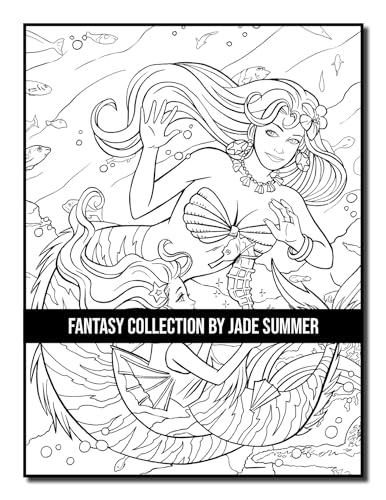 Fantasy Collection: An Adult Coloring Book with 100+ Incredible Coloring Pages of Mermaids, Fairies, Vampires, Dragons, and More! - Thumbnail 5