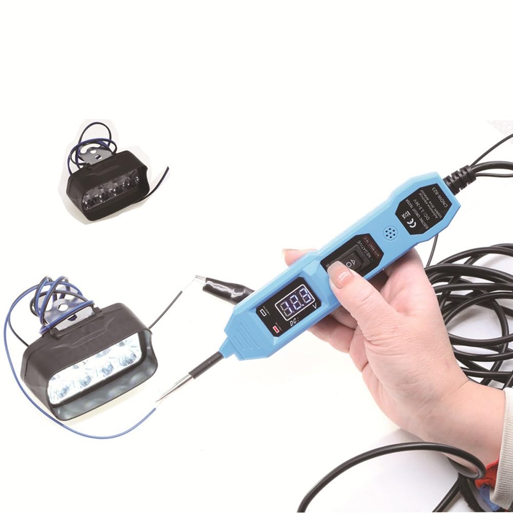 Wielofunkcyjny tester obwodu samochodowego z kablem o długości 4,5 m, wyświetlacz LCD do testu napięcia 3,5-36 V, polaryzacja i diagnostyka zwarcia do elektryki samochodowej