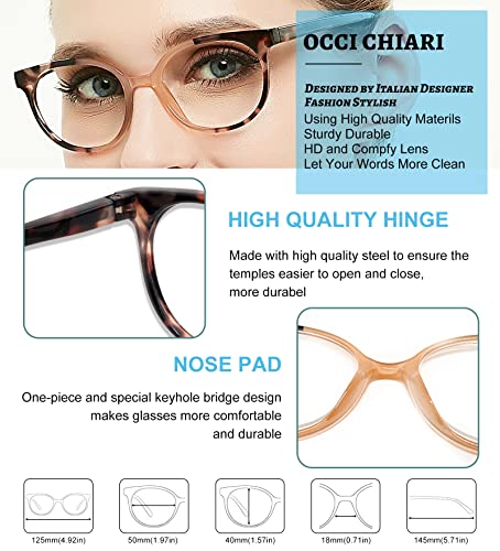 Image of OCCI CHIARI Narrow Reading Glasses Women Colorfull Cute Readers for Petite Face