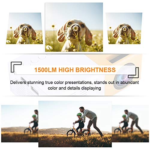 Mini LED-projector, Mini Home Cinema-projector Draagbare LED-projector HD-ondersteuning 1080P HDMI VGA AV USB… - Image 5