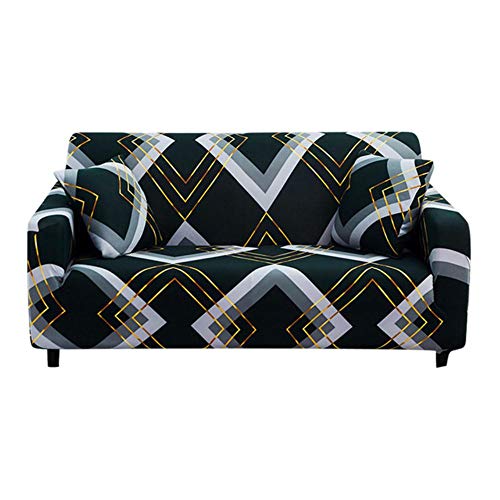BTKNOO Housse de canapé élastique imprimée Salon Housse de canapé Extensible en Forme de L Housse de canapé Protecteurs de canapé Housses de Meubles Modernes 1/2/3 / 4seats, B1,4seats 235-310cm
